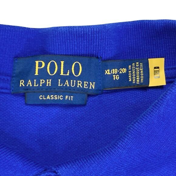 Polo Ralph Lauren Shirt Boys XL Blue Classic Fit Polo Green Pony Golf Core Comfy - Picture 11 of 11